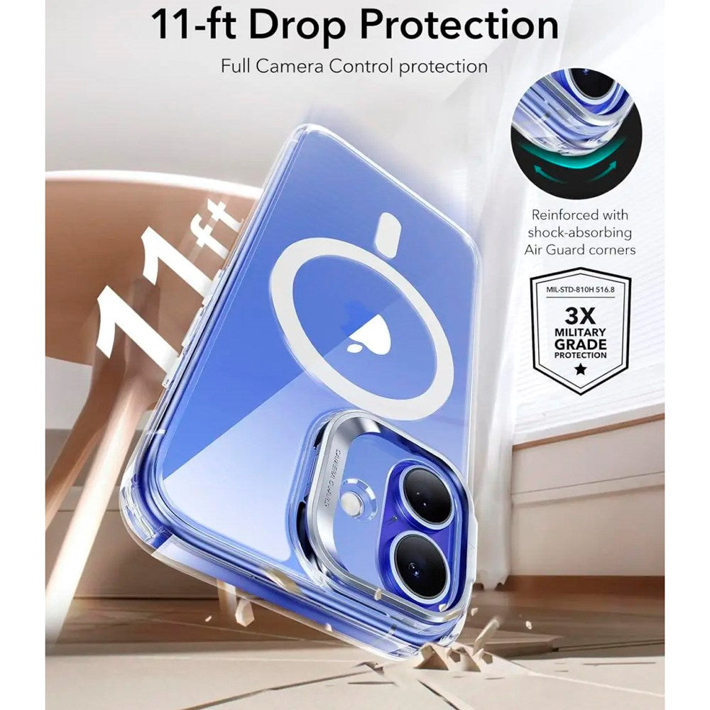 ESR iPhone 16 Classic Hybrid Deksel m. Kickstand - MagSafe Kompatibel - Gjennomsiktig