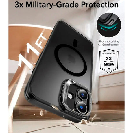 ESR iPhone 16 Classic Hybrid Deksel m. Kickstand - MagSafe Kompatibel - Matt Svart