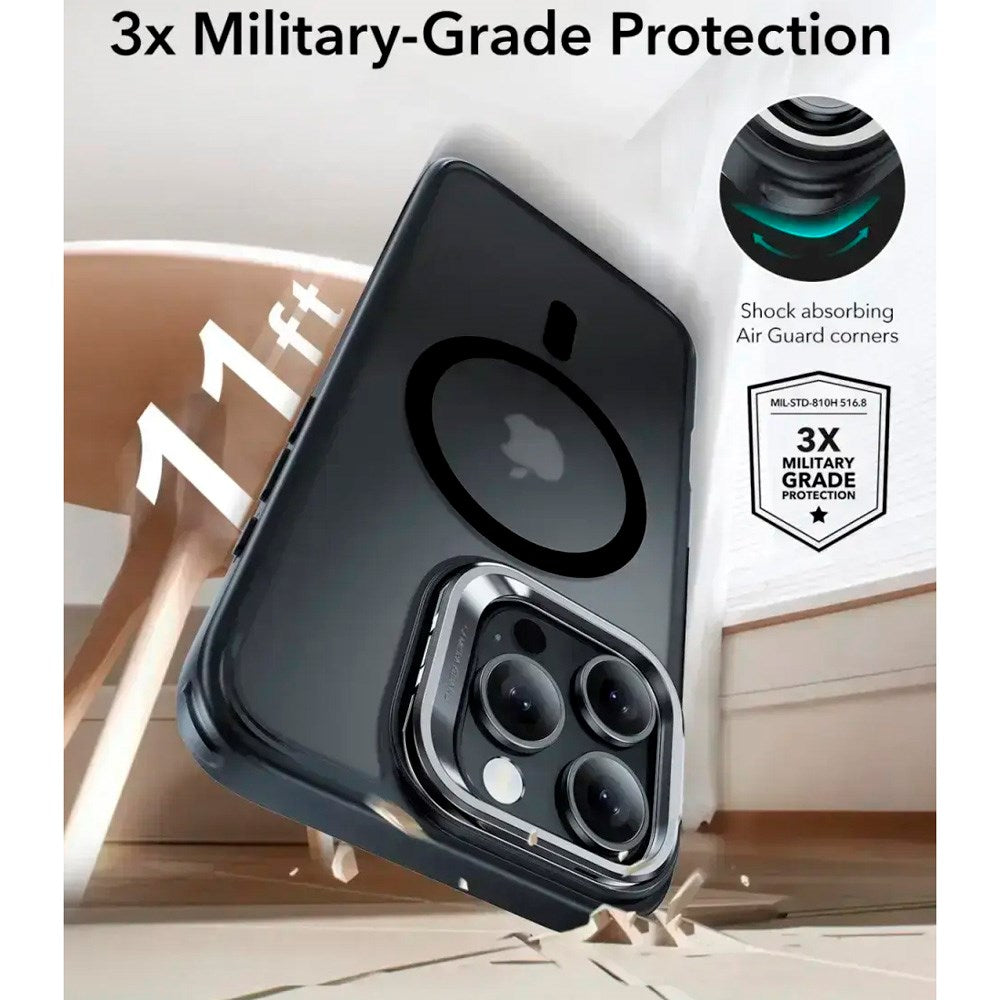 ESR iPhone 16 Pro Max Classic Hybrid Deksel m. Kickstand - MagSafe Kompatibel - Matt Svart