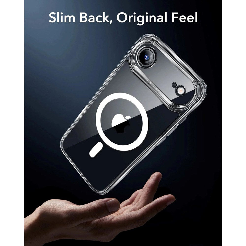 ESR iPhone Air Classic Hybrid Deksel med Kamerakontrollknapp – MagSafe Kompatibel – Gjennomsiktig