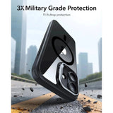 ESR iPhone 17 Classic Hybrid Stash Case med Kickstand – MagSafe Kompatibel – Gjennomsiktig / Svart