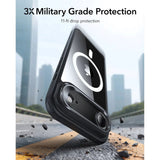 ESR iPhone Air Classic Hybrid Stash Case med Kickstand – MagSafe Kompatibel – Gjennomsiktig / Svart