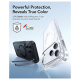 ESR iPhone 17 Pro Max Classic Hybrid Stash Case med Kickstand – MagSafe Kompatibel – Matt Svart