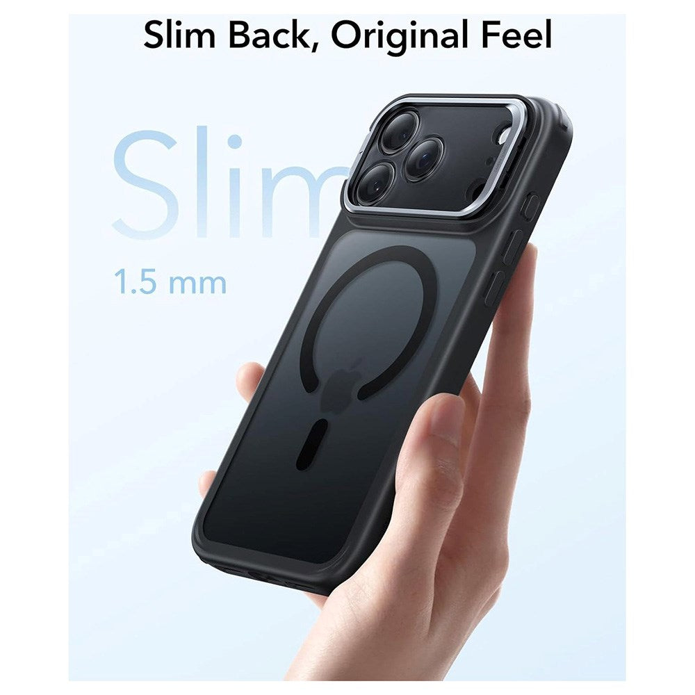 ESR iPhone 17 Pro Max Classic Hybrid Stash Case med Kickstand – MagSafe Kompatibel – Matt Svart