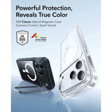ESR iPhone 17 Pro Max Classic Hybrid Stash Case med Kickstand – MagSafe Kompatibel – Gjennomsiktig / Svart
