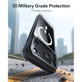ESR iPhone 17 Pro Max Classic Hybrid Stash Case med Kickstand – MagSafe Kompatibel – Gjennomsiktig / Svart