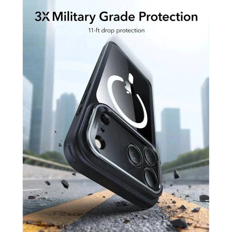 ESR iPhone 17 Pro Max Classic Hybrid Stash Case med Kickstand – MagSafe Kompatibel – Gjennomsiktig / Svart