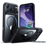 ESR iPhone 17 Pro Max Classic Hybrid Stash Case med Kickstand – MagSafe Kompatibel – Gjennomsiktig / Svart