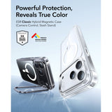 ESR iPhone 17 Pro Classic Hybrid Stash Case med Kickstand – MagSafe Kompatibel – Gjennomsiktig