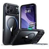 ESR iPhone 17 Pro Classic Hybrid Stash Case med Kickstand – MagSafe Kompatibel – Gjennomsiktig / Svart