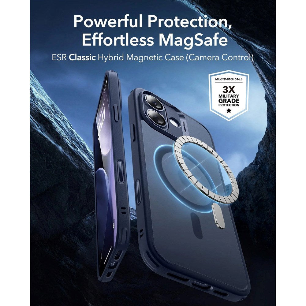 ESR iPhone 17 Classic Hybrid Deksel med Kamerakontrollknapp – MagSafe Kompatibel – Matt Blå