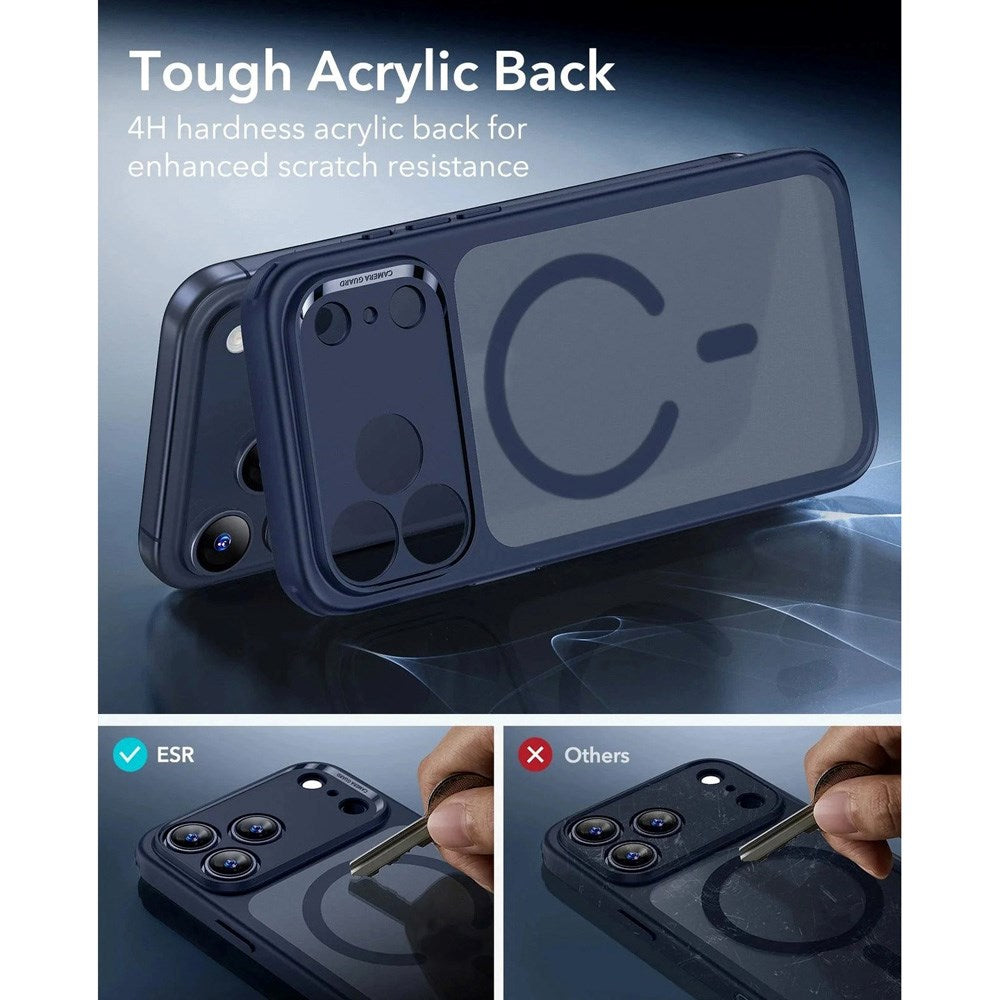 ESR iPhone 17 Pro Max Classic Hybrid Deksel med Kamerakontrollknapp – MagSafe Kompatibel – Matt Blå