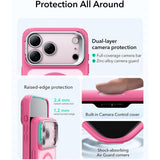 ESR iPhone 17 Pro Classic Hybrid Stash Case med Kickstand – MagSafe Kompatibel – Matt Rosa