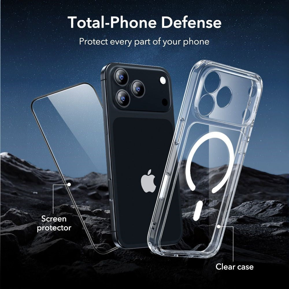 iPhone 17 Pro Max ESR Classic Hybrid Set m. Bak Deksel & Herdet Skjermbeskyttelsesglass - MagSafe Kompatibel - Gjennomsiktig