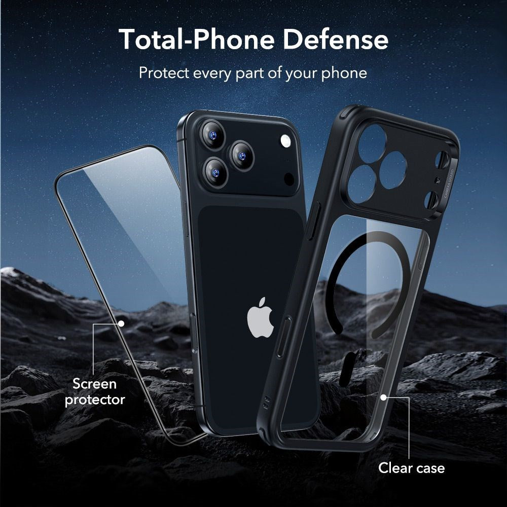 iPhone 17 Pro ESR Classic Hybrid Set m. Bak Deksel & Herdet Skjermbeskyttelsesglass - MagSafe Kompatibel - Gjennomsiktig / Svart