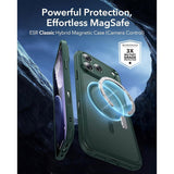ESR iPhone 17 Pro Classic Hybrid Deksel med Kamerakontrollknapp – MagSafe Kompatibel – Matt Grønn