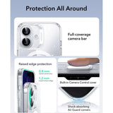 ESR iPhone 17 Classic Hybrid Deksel med Kamerakontrollknapp – MagSafe Kompatibel – Gjennomsiktig / Glitter