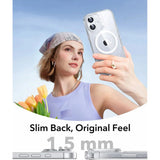 ESR iPhone 17 Classic Hybrid Deksel med Kamerakontrollknapp – MagSafe Kompatibel – Gjennomsiktig / Glitter