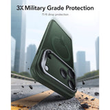 ESR iPhone 17 Pro Classic Hybrid Stash Case med Kickstand – MagSafe Kompatibel – Matt Grønn