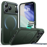 ESR iPhone 17 Pro Classic Hybrid Stash Case med Kickstand – MagSafe Kompatibel – Matt Grønn