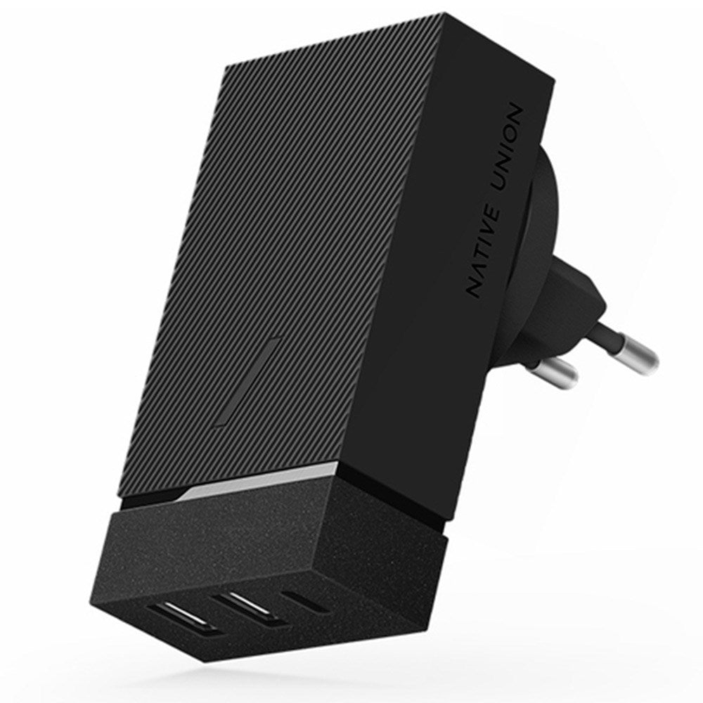 Native Union Smart Hub 45W Vegglader / Reiseadapter m. USB-A & USB-C - Svart