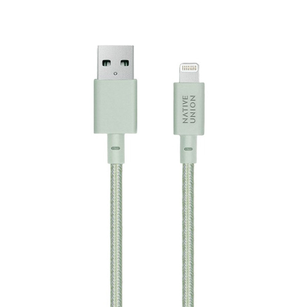 Native Union XL Belt Kabel USB-A til Lightning m. Skinnspende 3 Meter - Sage