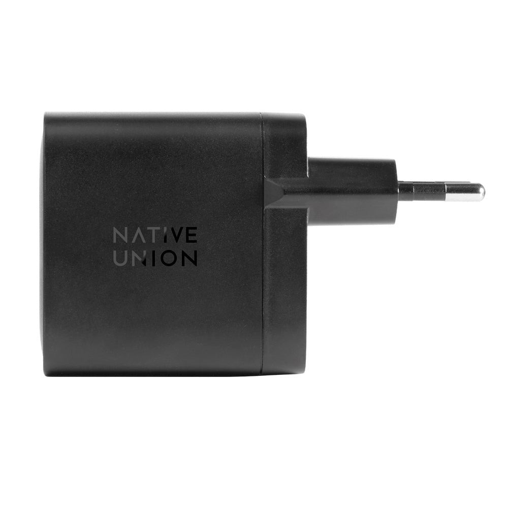 Native Union Fast GaN Charger - Vegglader med 2 x USB-C Power Delivery 65W - Svart