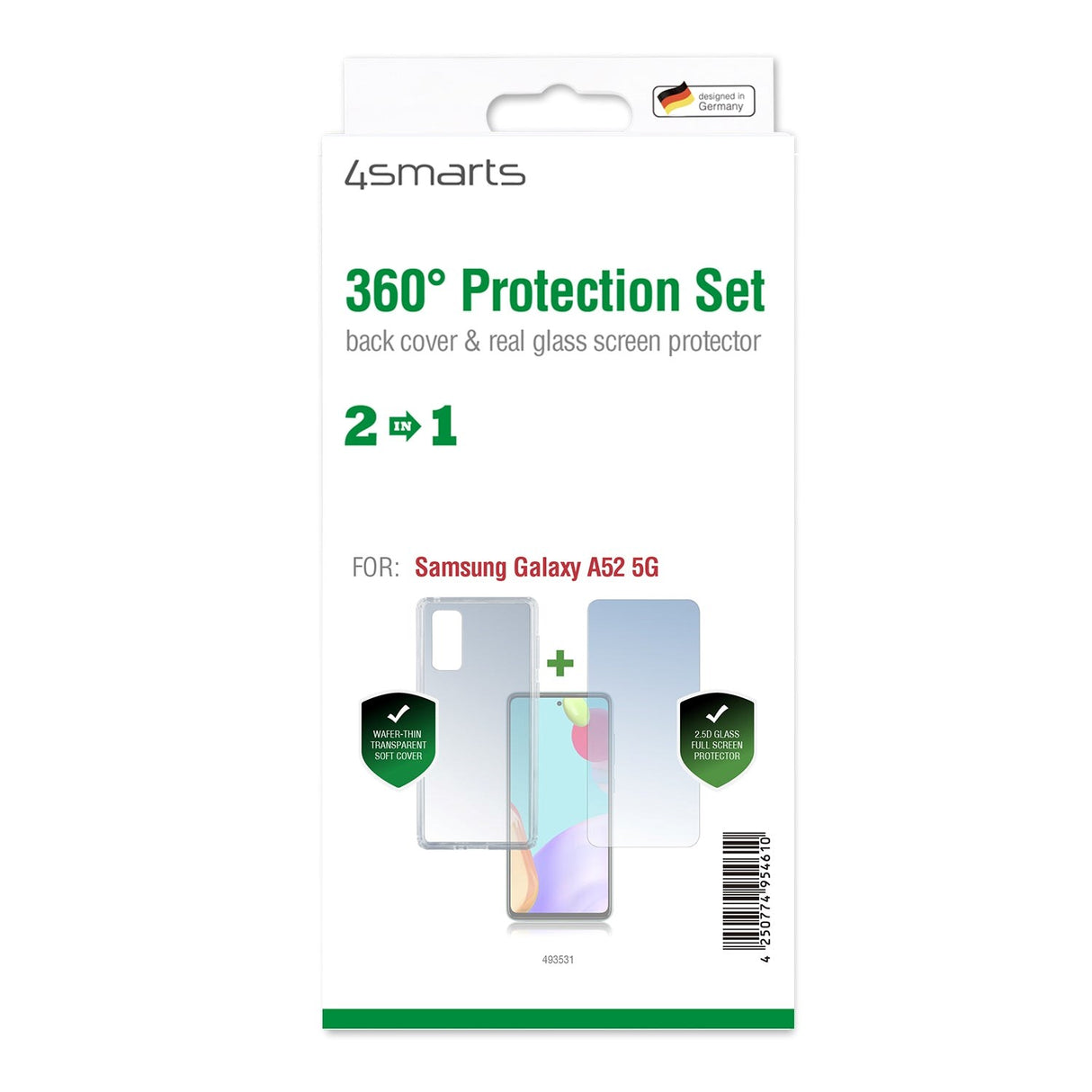 Samsung Galaxy A52s (5G) / A52 (4G / 5G) 4smarts 360⁰ Protection Set (Deksel + Skjermbeskytter)