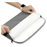 Tech-Protect Stoff Laptop Sleeve 13-14" m. Ekstra lomme (33 x 24 cm) - Lysegrå