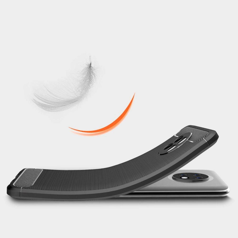 Xiaomi Redmi Note 9T Brushed Carbon Fibre Deksel - Sort