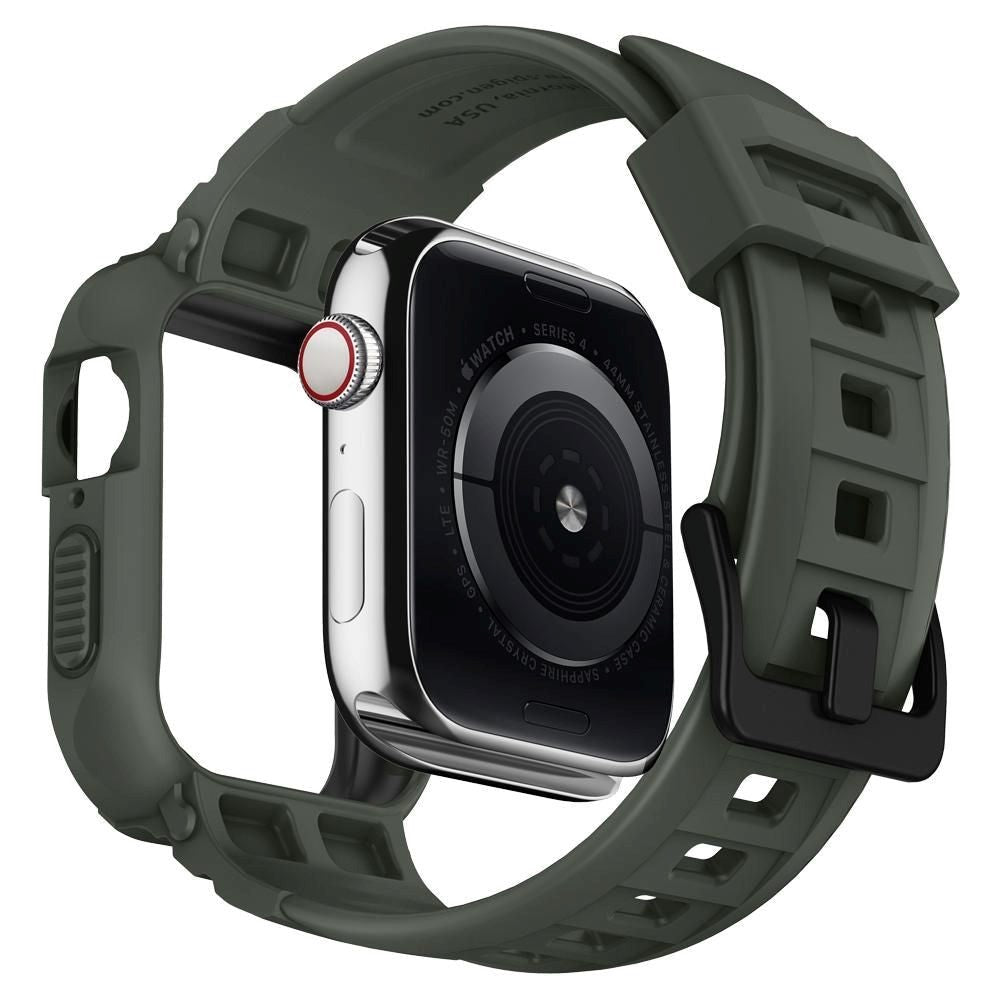 Spigen Rugged Armor Apple Watch SE/6/5/4 (44mm) Gummi Deksel & Reim - Grønn