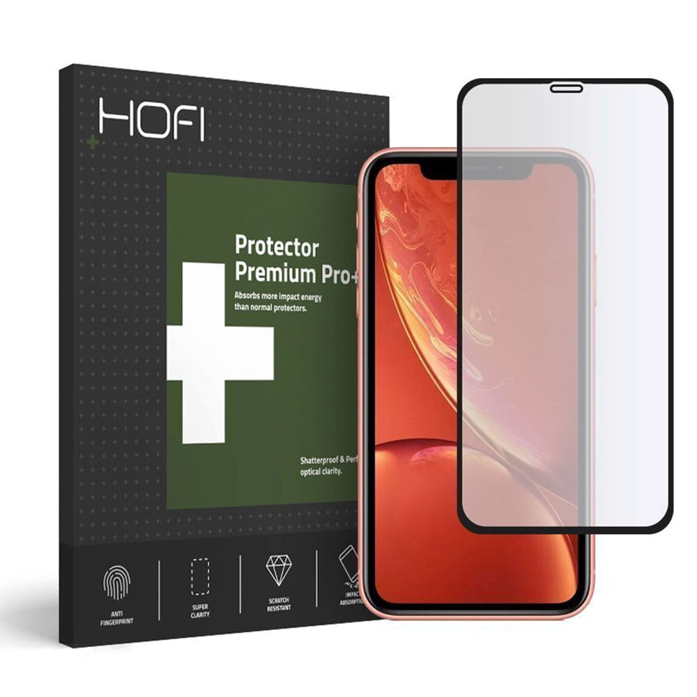 HOFI Premium iPhone 11 Full Fit Skjermbeskytter - Gjennomsiktig m. Svart Kant