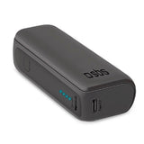 SBS NanoTube Powerbank med USB-A og USB-C 10W - 5.000 mAh - Svart