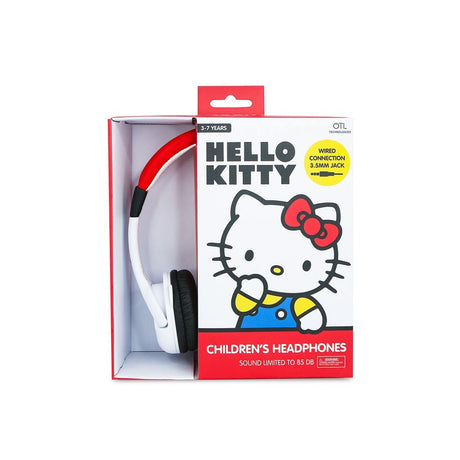 Hello Kitty OTL On-Ear Hodetelefoner for Barn med 3D-Ører – Maks. 85dB - Hvit / Rød