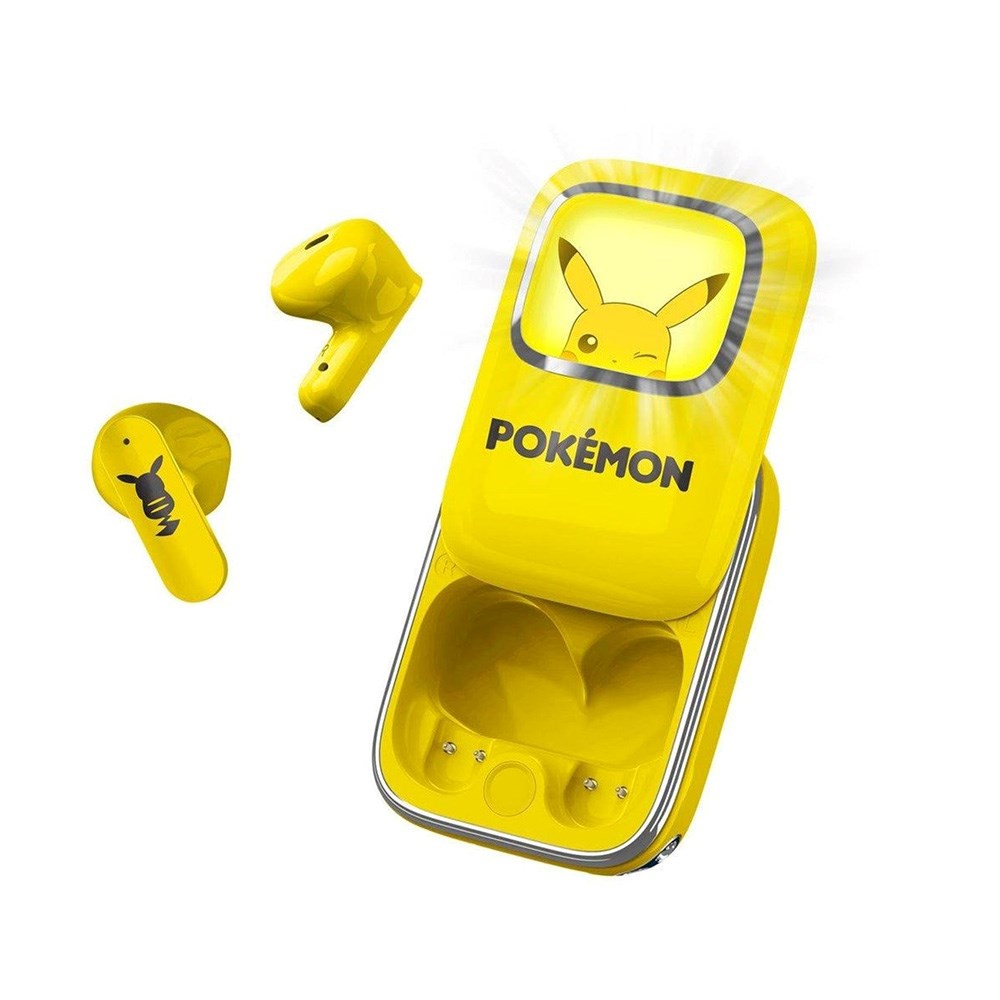 Pikachu OTL True Wireless In-Ear Hodetelefoner med Skyvbart Ladeetui - Gul
