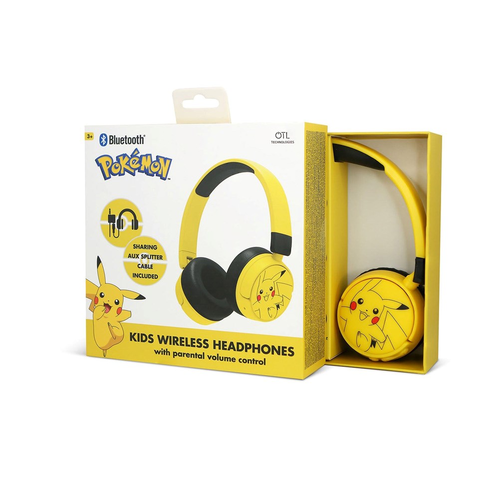 Pikachu OTL On-Ear Trådløse Hodetelefoner for Barn – Gul / Svart