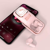 Hello Kitty OTL True Wireless In-Ear Hodetelefoner med Skyvbart Ladeetui - Rosa