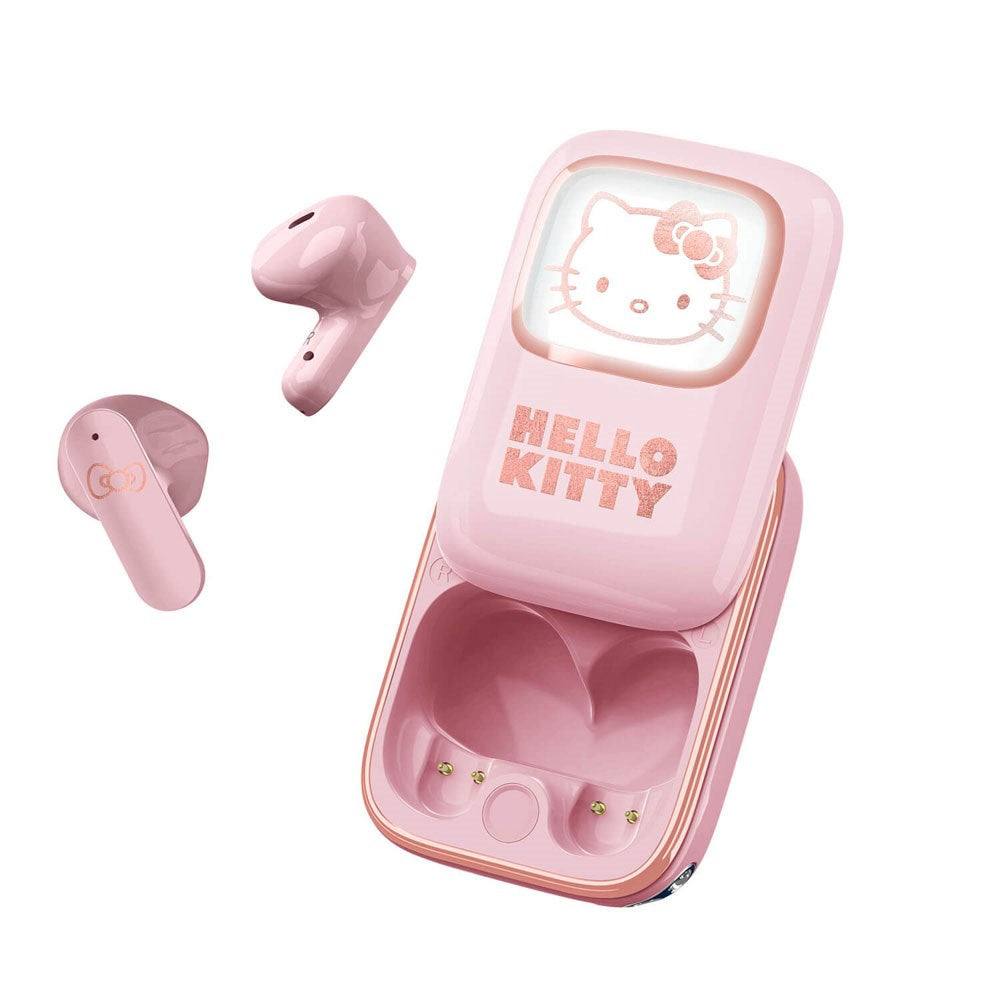 Hello Kitty OTL True Wireless In-Ear Hodetelefoner med Skyvbart Ladeetui - Rosa
