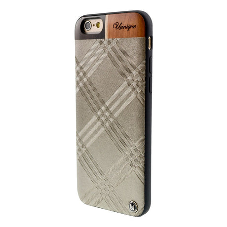 iPhone 6 / 6s Uunique Hard Shell - Designer Plast Bakside Deksel - Embossed Wooden Silver