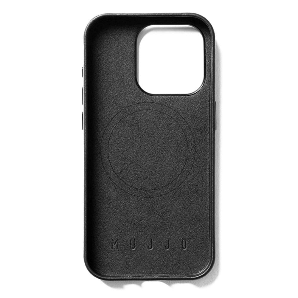 Mujjo iPhone 15 Pro Leather Wallet Deksel - MagSafe Kompatibel - Svart