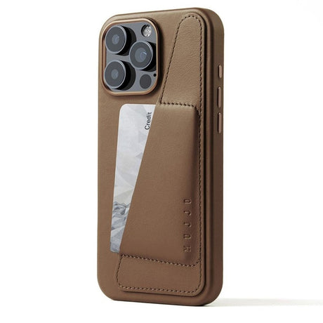 Mujjo iPhone 16 Pro Max Leather Wallet Deksel - MagSafe Kompatibel - Brun