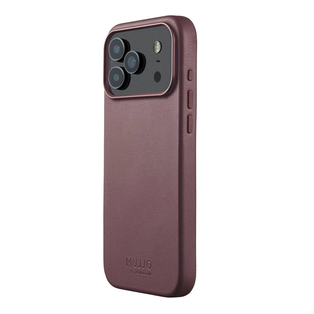 Mujjo iPhone 17 Pro Leather Case - MagSafe Kompatibel - Bronze Red