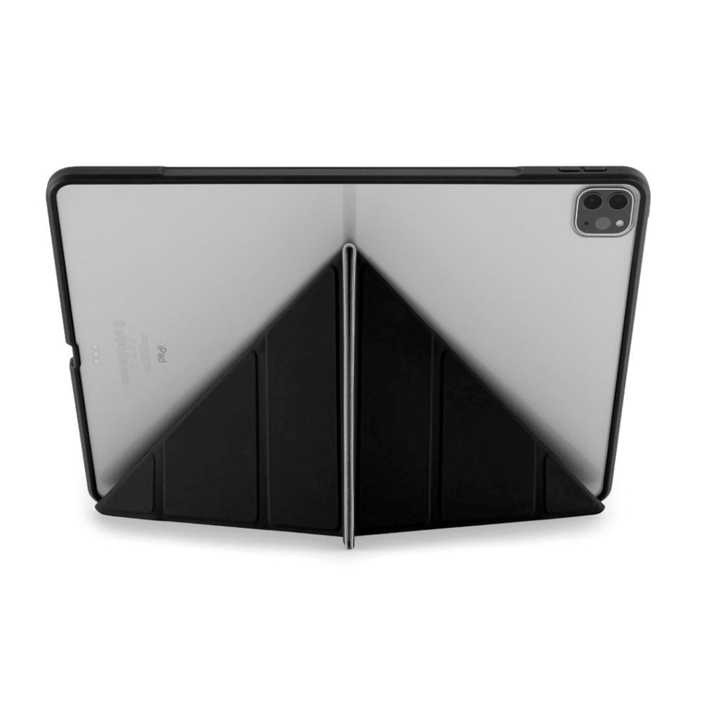 iPad Pro 12.9" (2022 / 2021 / 2020 / 2018) Deksel - Pipetto Origami No1 Case - Svart / Gjennomsiktig