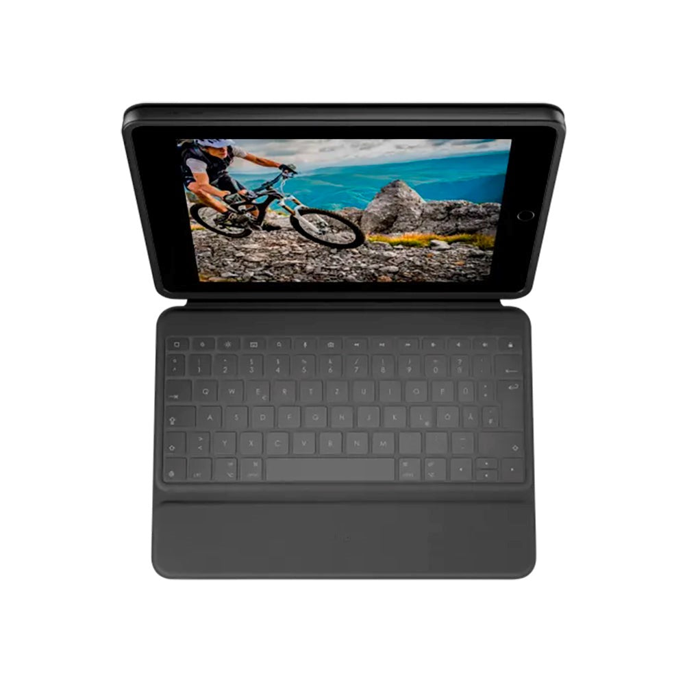 Logitech iPad 10.2" (2021 / 2020 / 2019) Rugged Folio Keybaord (Dansk/Nordisk Tastatur med Deksel) - Graphite