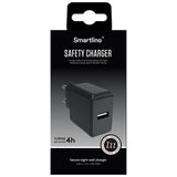 Smartline Safety Charger 10,5W Vegglader med USB-A - Svart