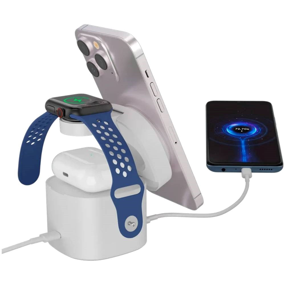 Canyon WCS-205 15W Qi2 2-i-1 Trådløs Lader - MagSafe Kompatibel - Hvit