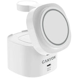 Canyon WCS-205 15W Qi2 2-i-1 Trådløs Lader - MagSafe Kompatibel - Hvit