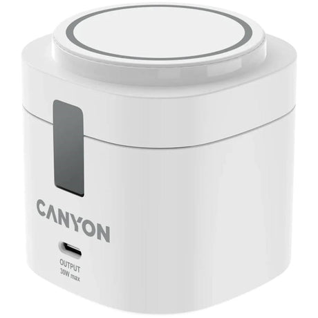 Canyon WCS-205 15W Qi2 2-i-1 Trådløs Lader - MagSafe Kompatibel - Hvit