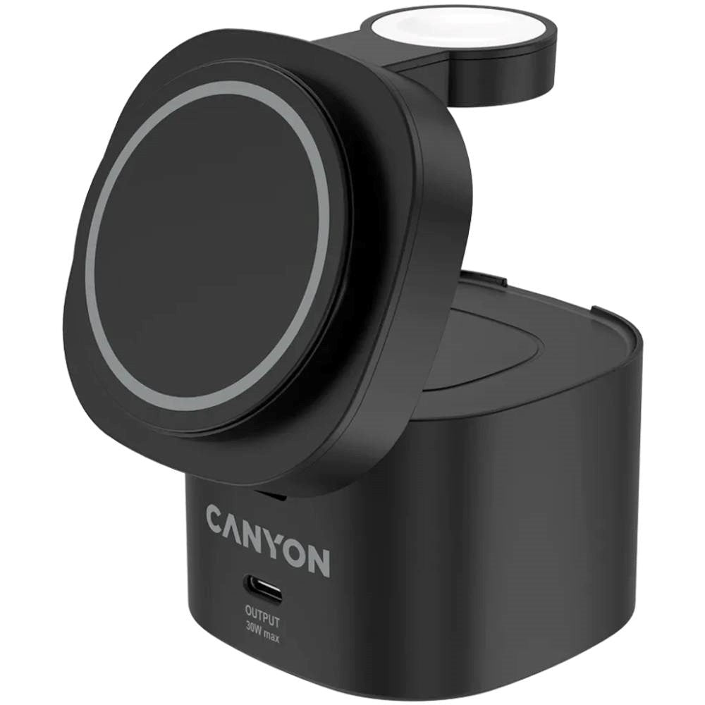 Canyon WCS-205 15W Qi2 2-i-1 Trådløs Lader - MagSafe Kompatibel - Svart