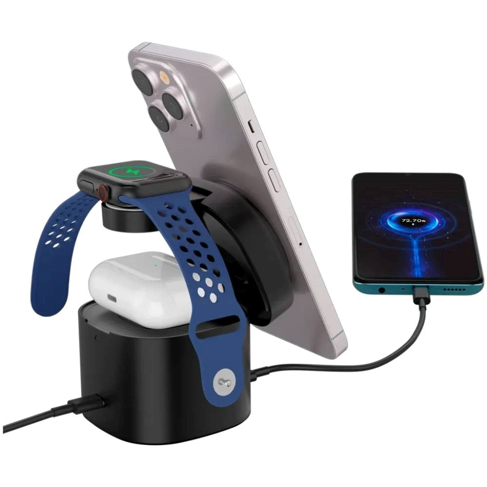 Canyon WCS-205 15W Qi2 2-i-1 Trådløs Lader - MagSafe Kompatibel - Svart